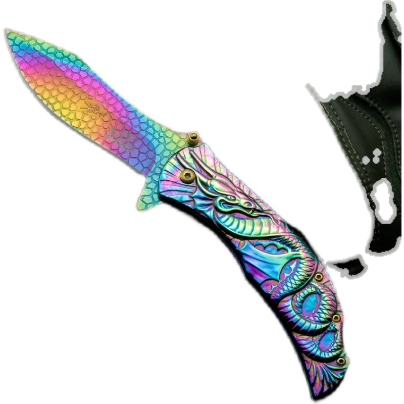 Dragon Embossed Portable Outdoor Fruit Knife
