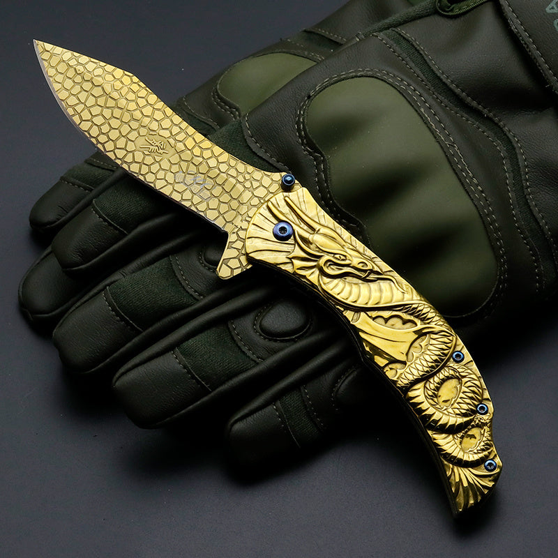 Dragon Embossed Portable Outdoor Fruit Knife