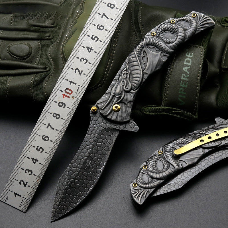 Dragon Embossed Portable Outdoor Fruit Knife