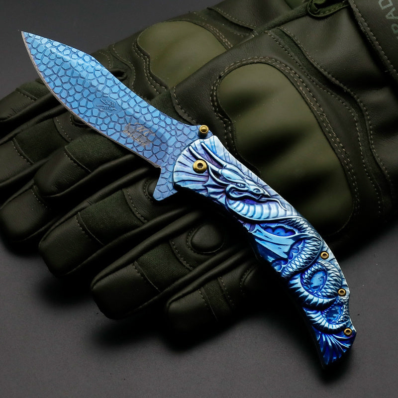 Dragon Embossed Portable Outdoor Fruit Knife