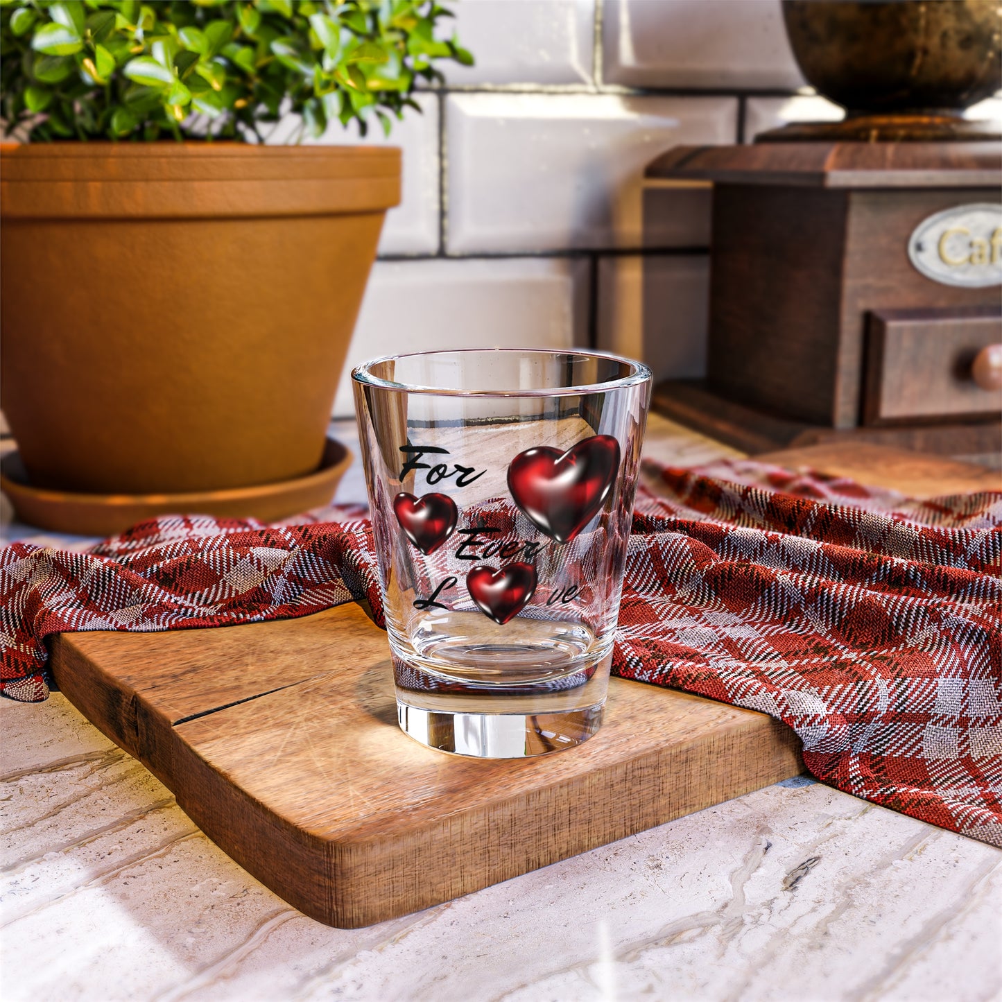 3D Forever Love Heart Shot Glass, 1.5oz