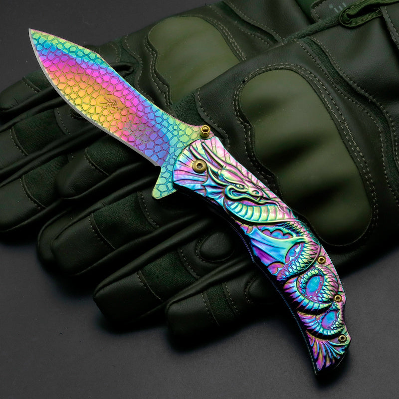 Dragon Embossed Portable Outdoor Fruit Knife