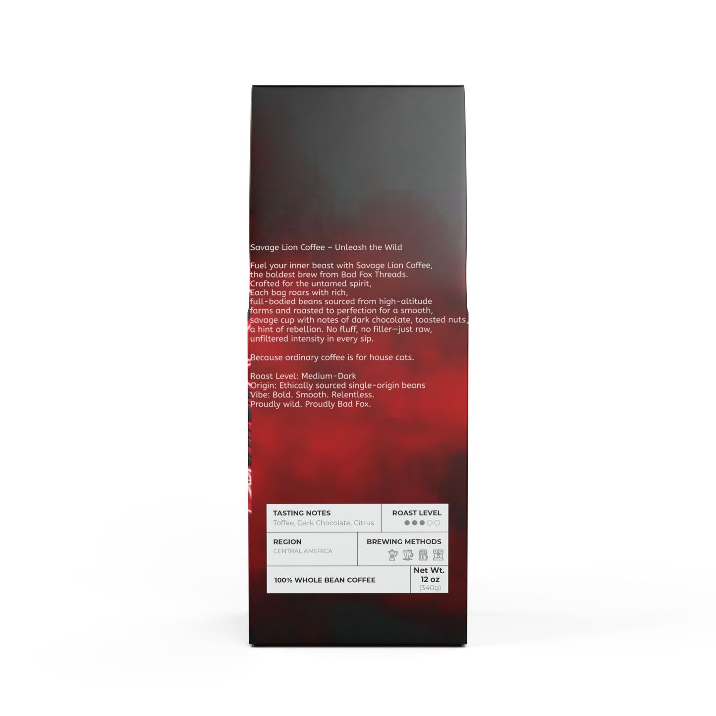 Savage Lion (Whole Bean) (Medium Roast) by "Bad Fox Threads"