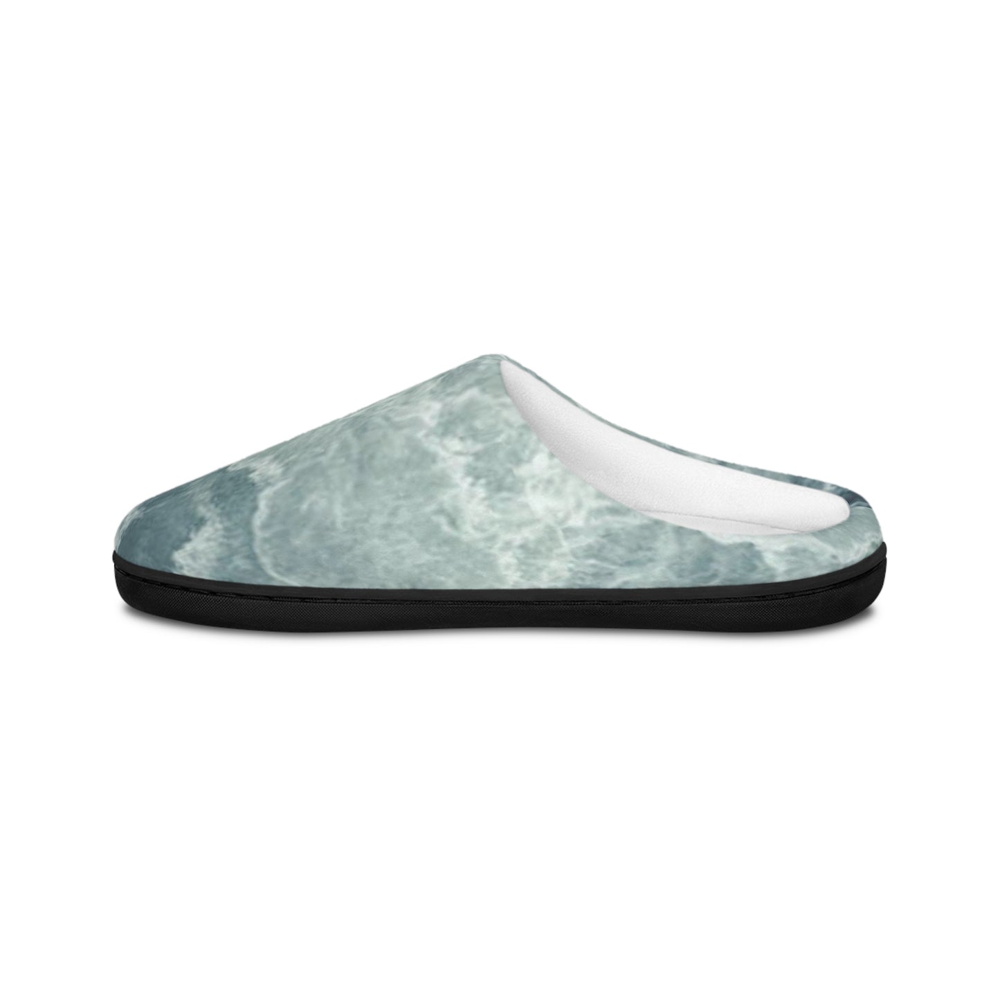 Men's Sea FoamMarble Print Indoor Slippers