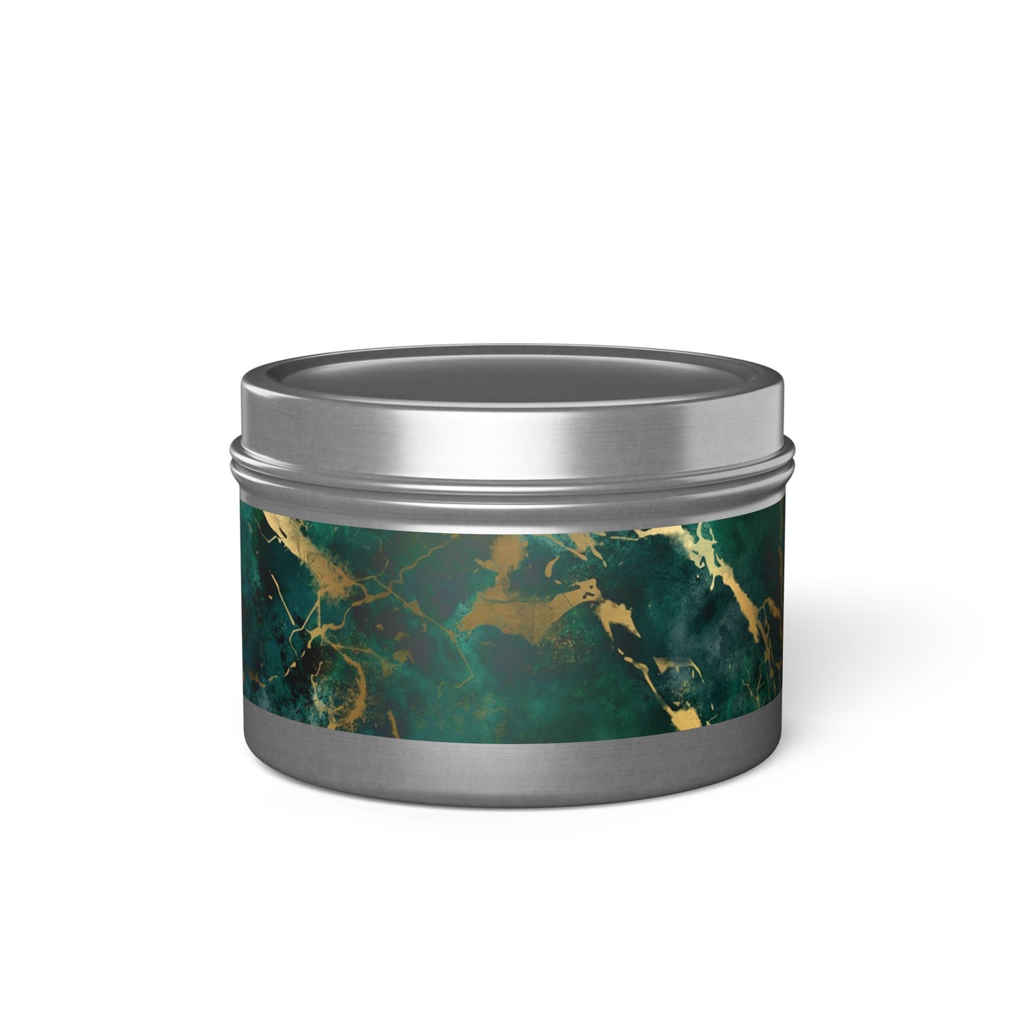 Green Marble Tin Candles