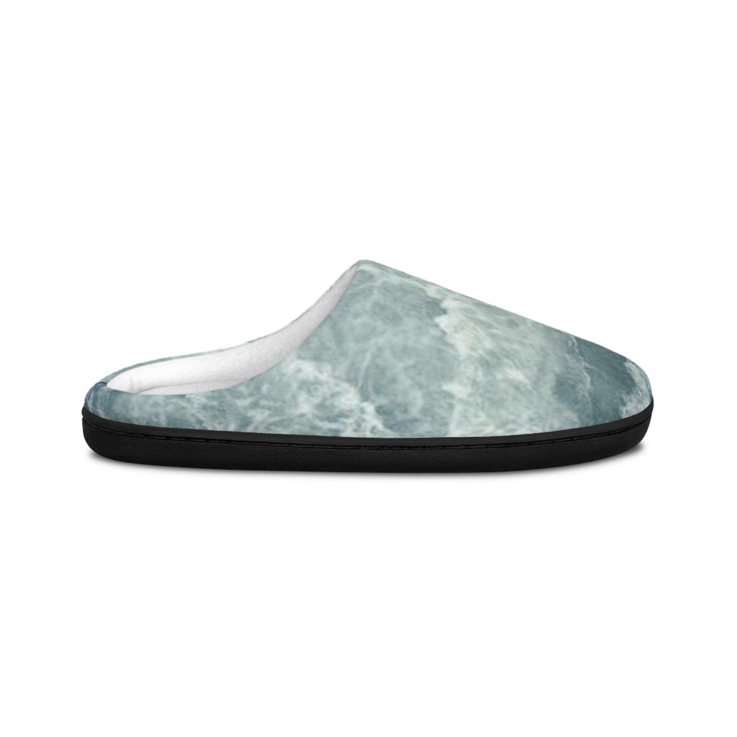 Men's Sea FoamMarble Print Indoor Slippers