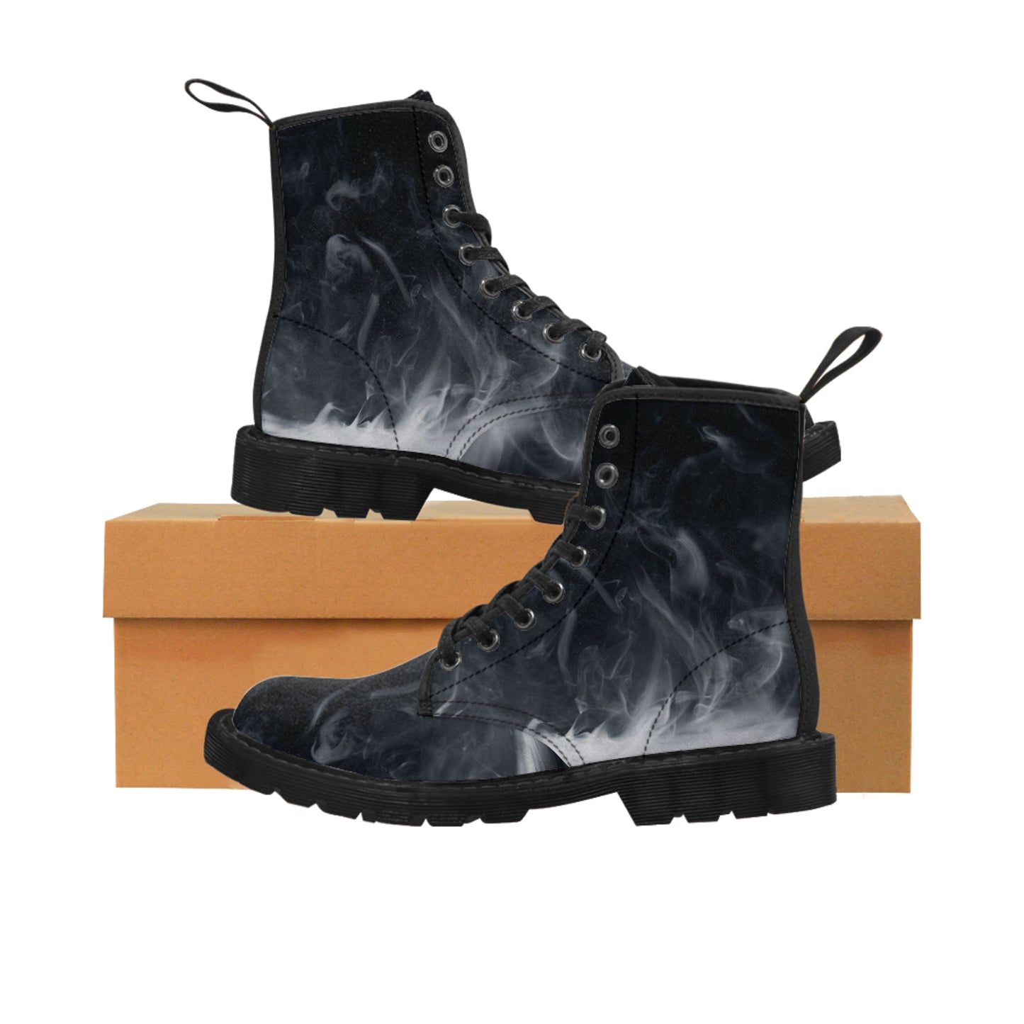 Men's Smoke Print Canvas Boots