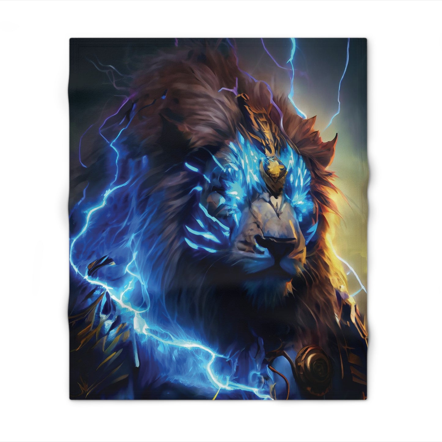 Electric lion Throw Blanket