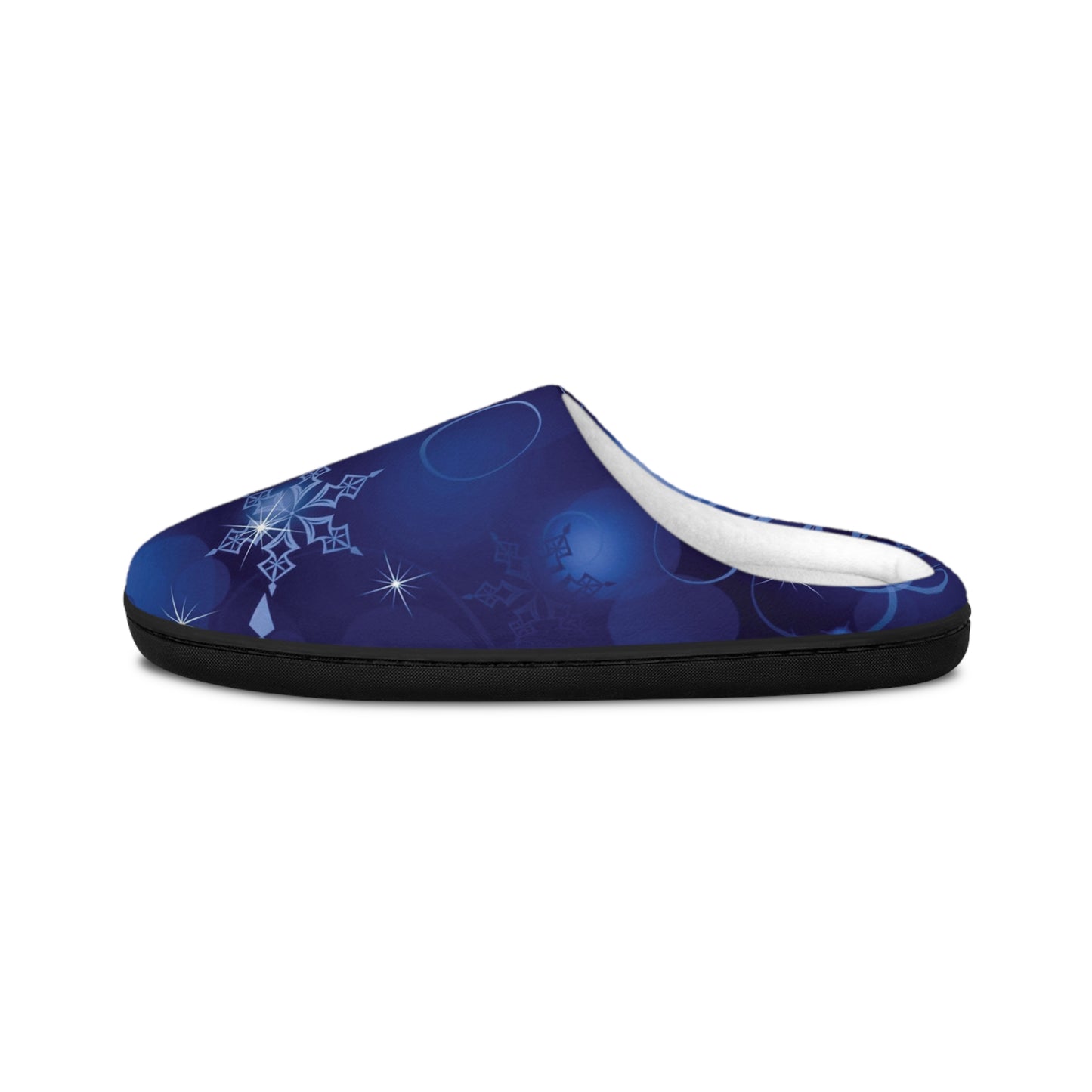 Men's Blue snowflake Print Indoor Slippers