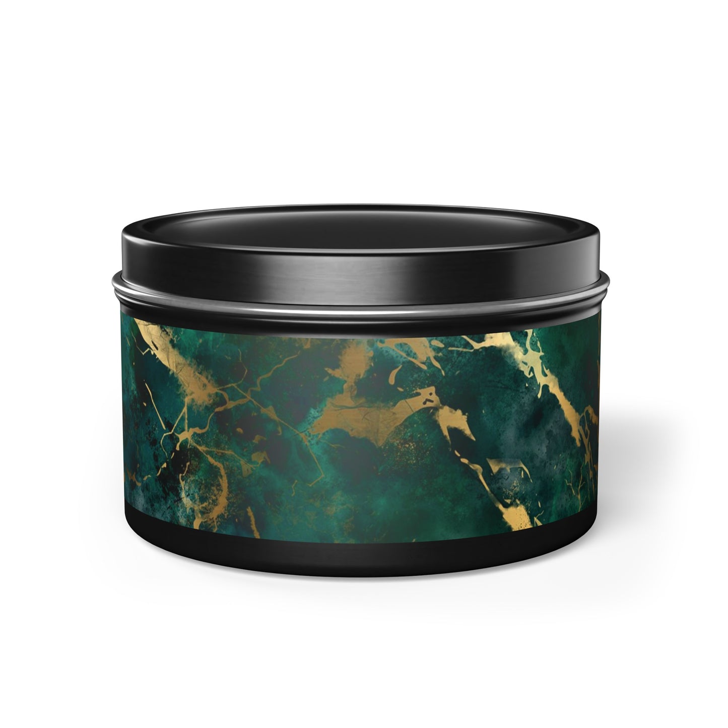 Green Marble Tin Candles