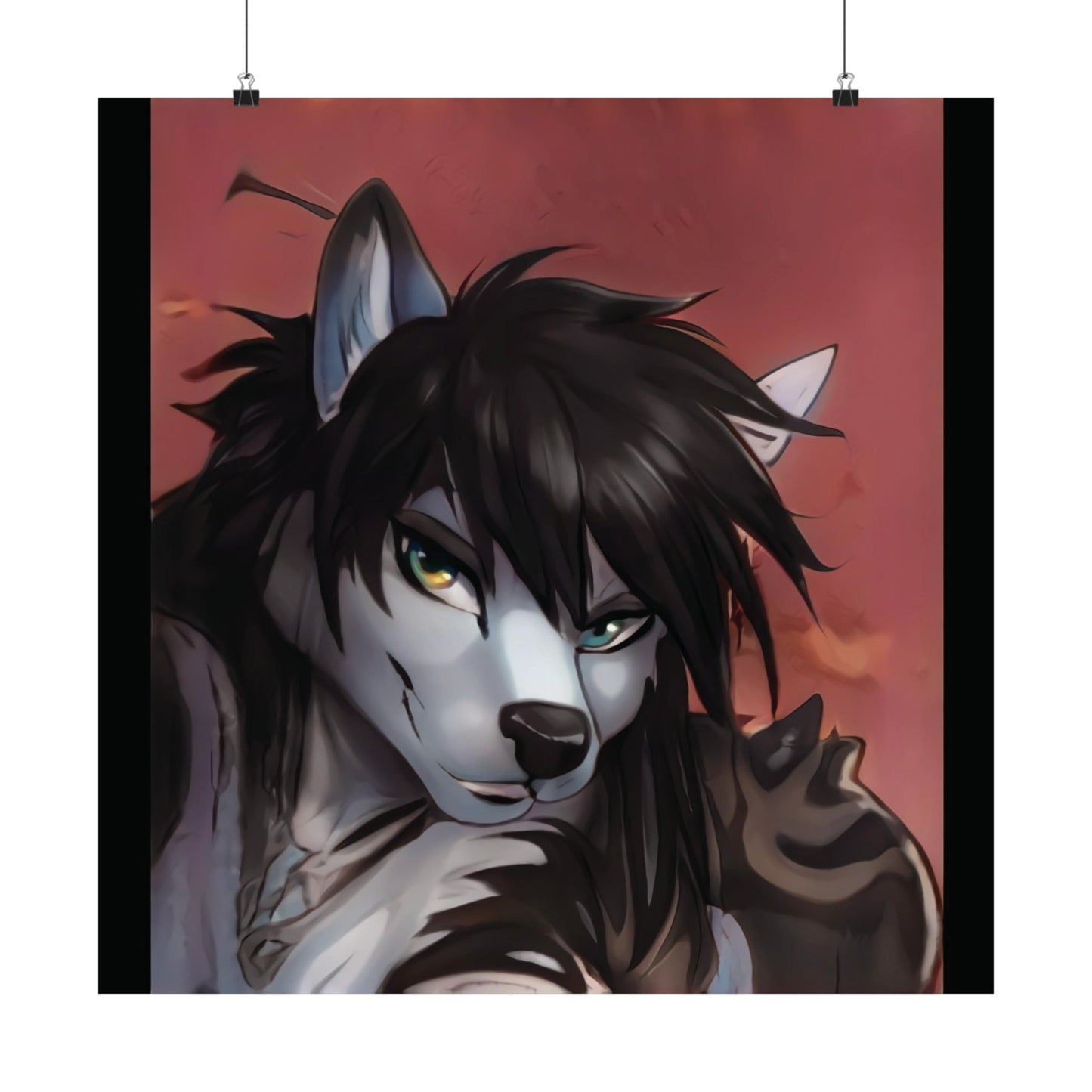 Furry Wolf Smiling Matte Vertical Posters