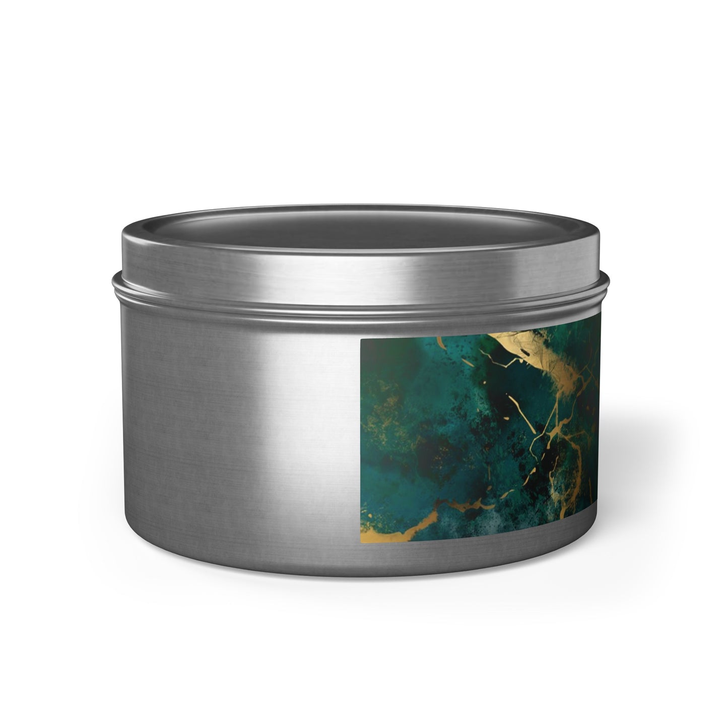 Green Marble Tin Candles