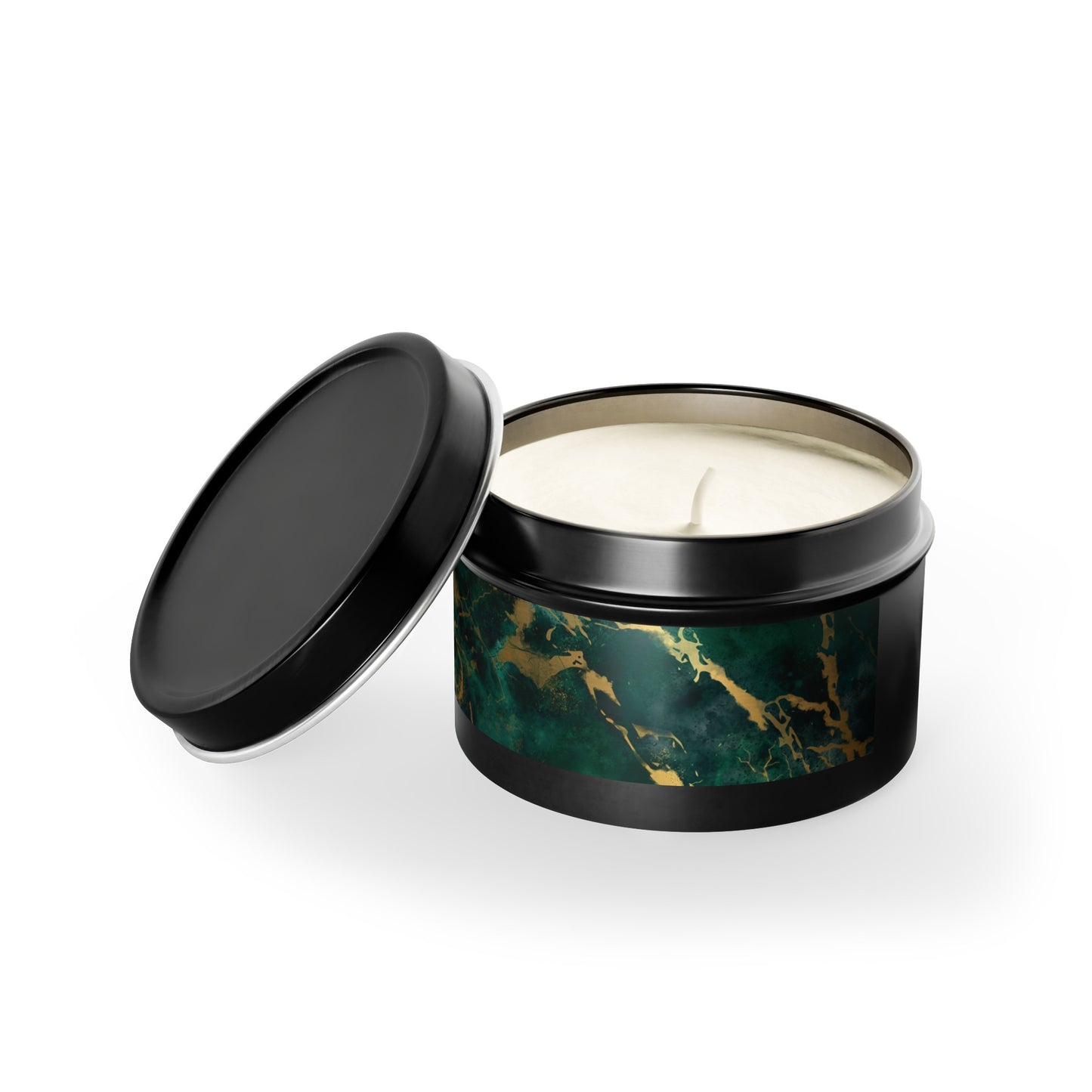 Green Marble Tin Candles