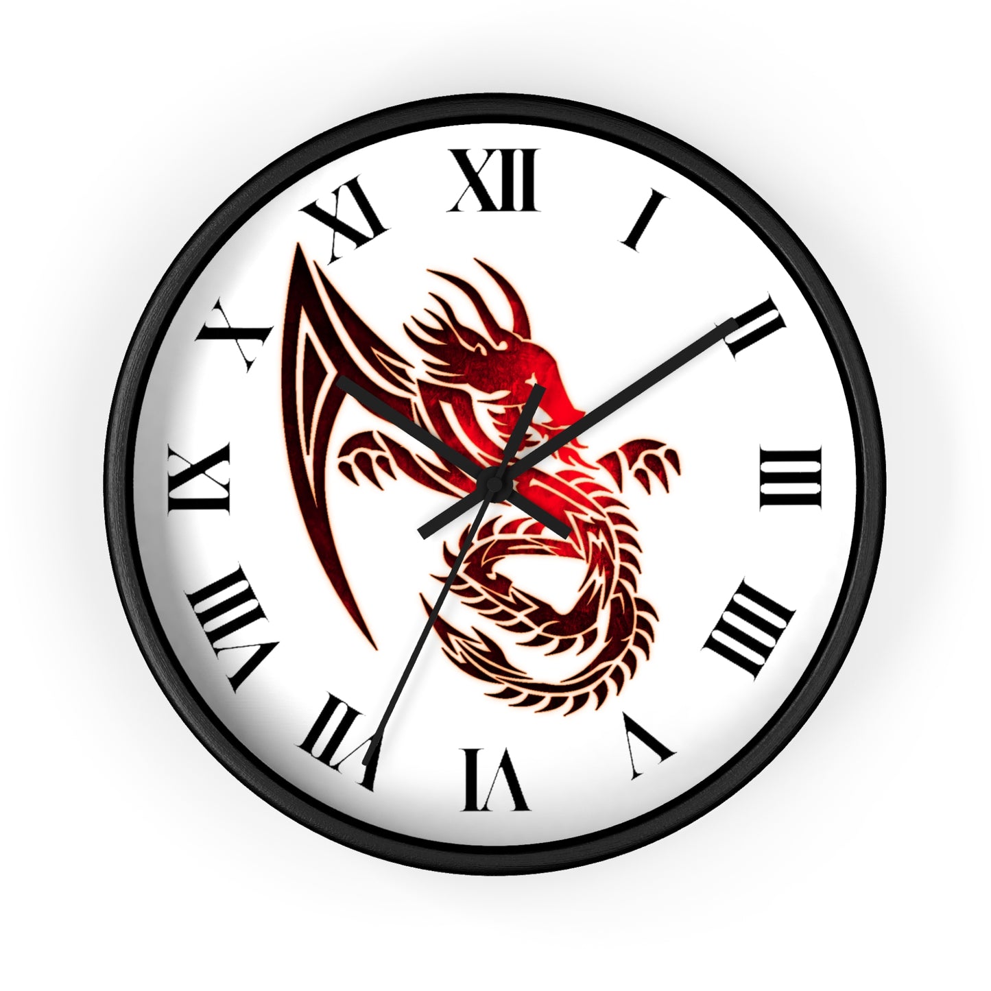 Red Chinese Dragon Wall Clock