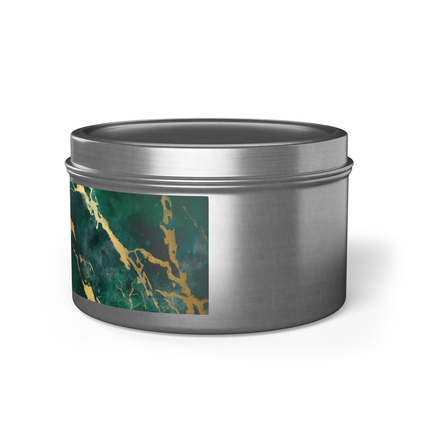 Green Marble Tin Candles