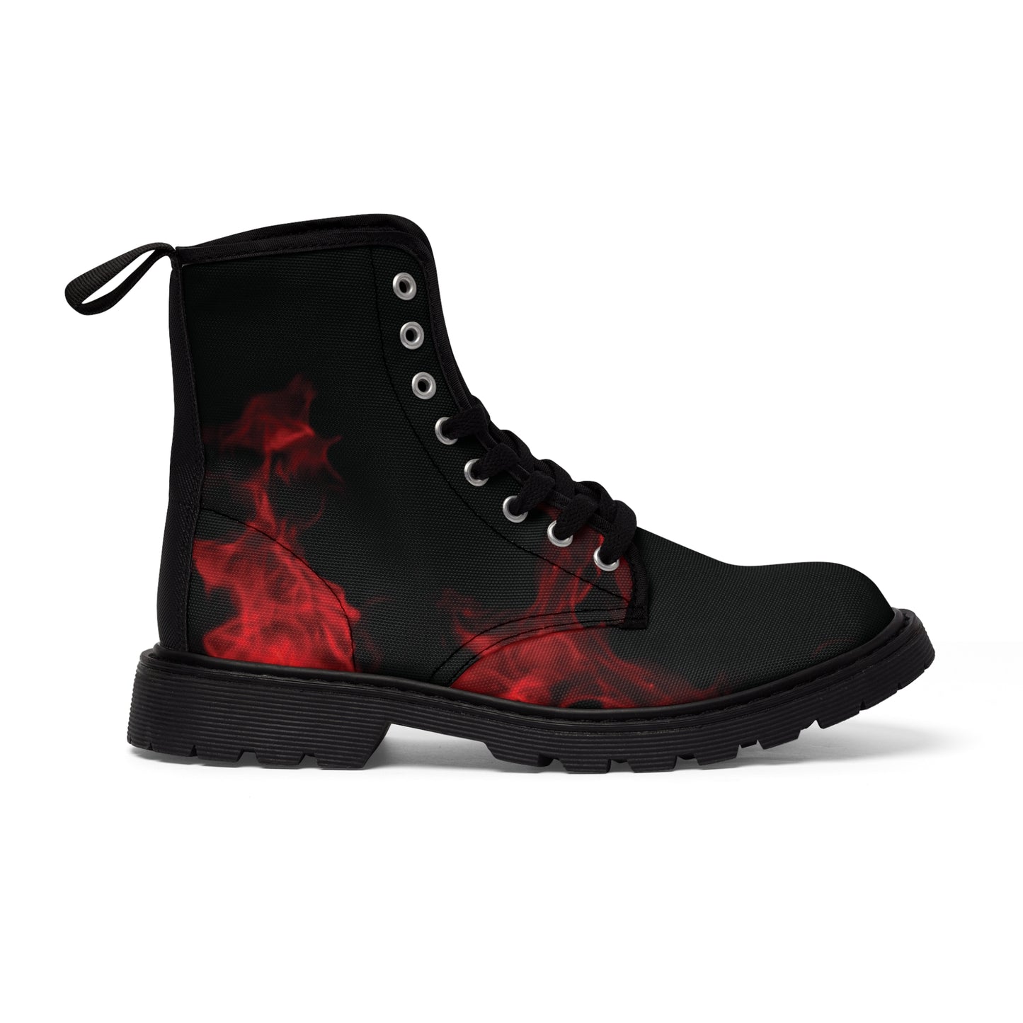 Men's Flame Print Canvas Boots