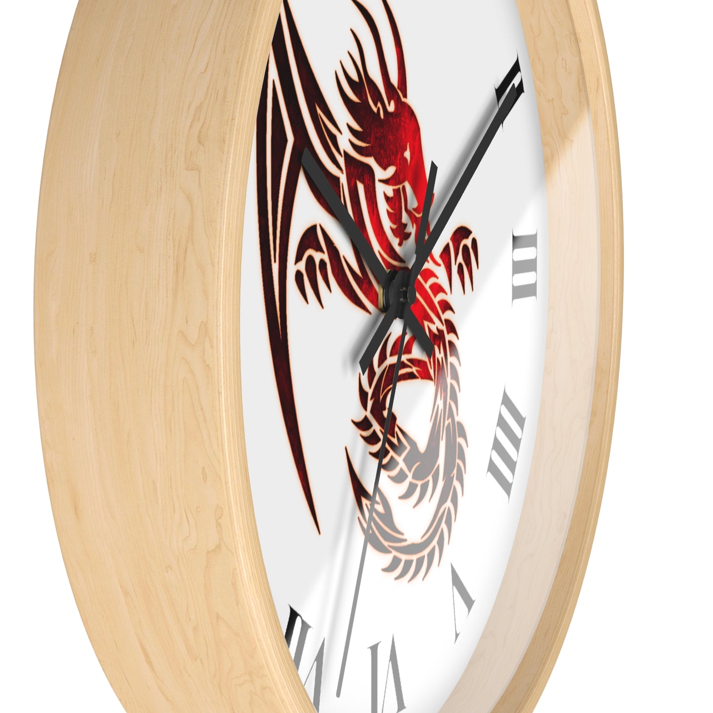 Red Chinese Dragon Wall Clock