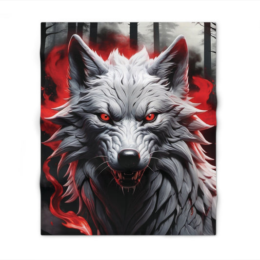 Tribal Wolf Throw Blanket