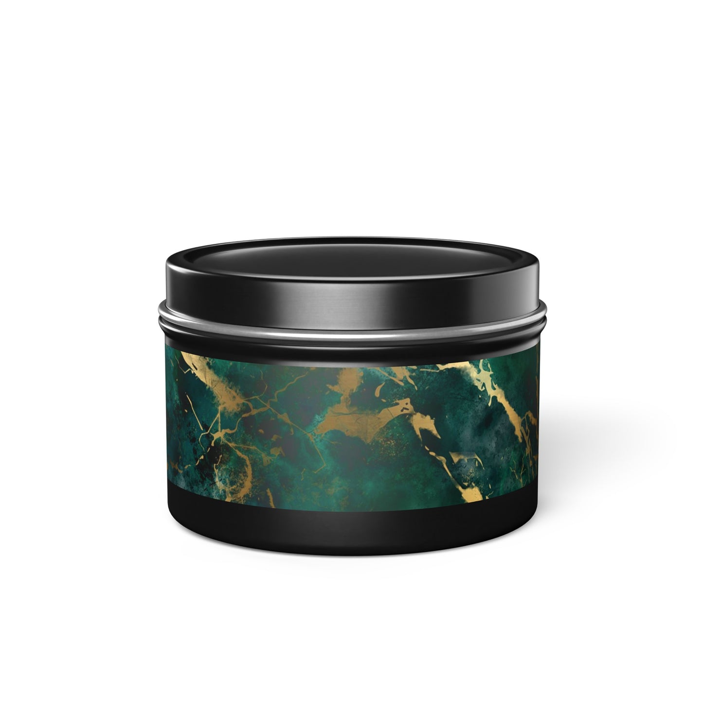 Green Marble Tin Candles