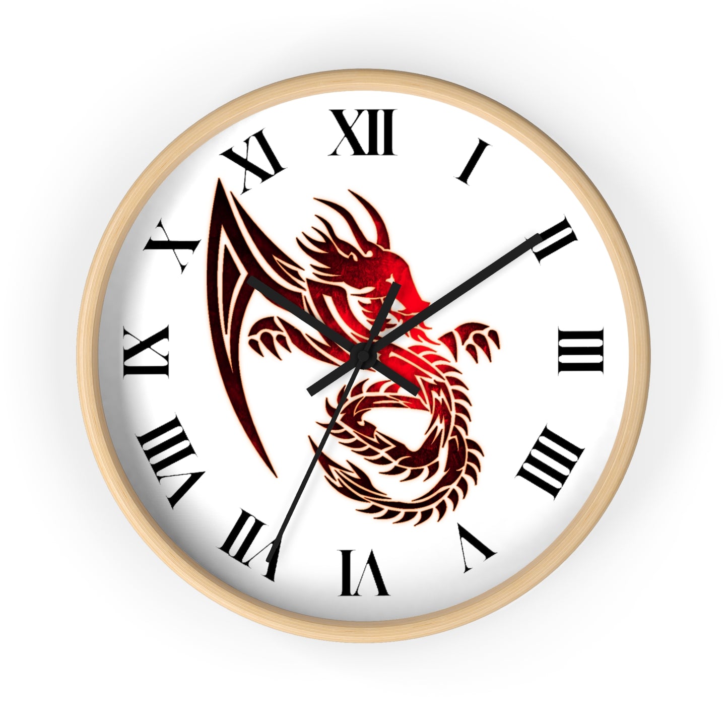 Red Chinese Dragon Wall Clock