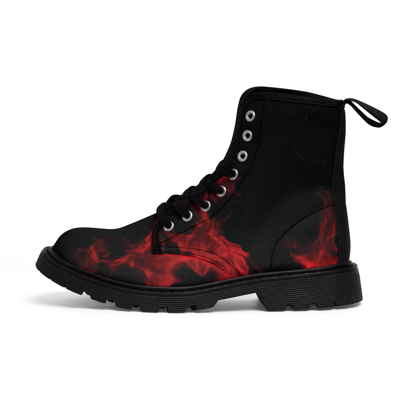 Men's Flame Print Canvas Boots