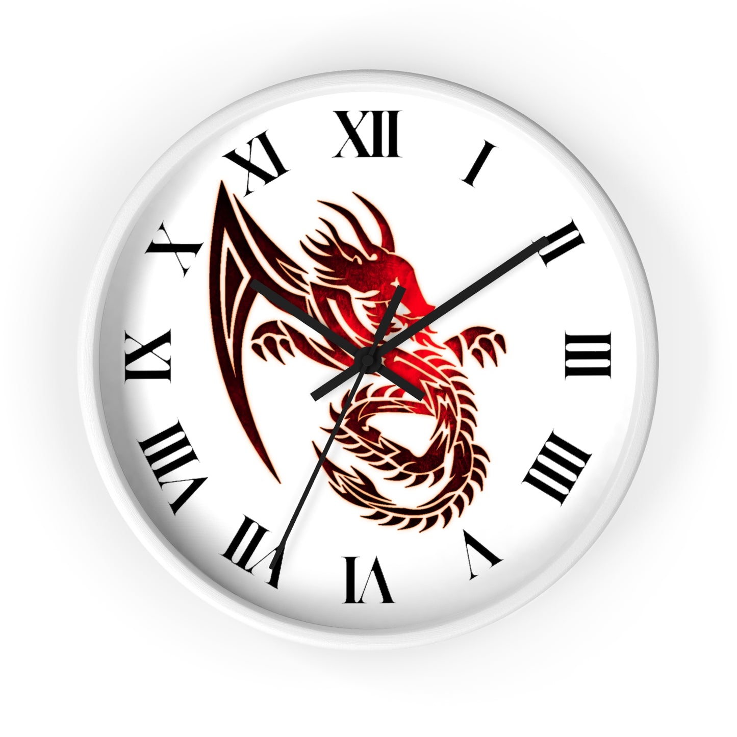 Red Chinese Dragon Wall Clock