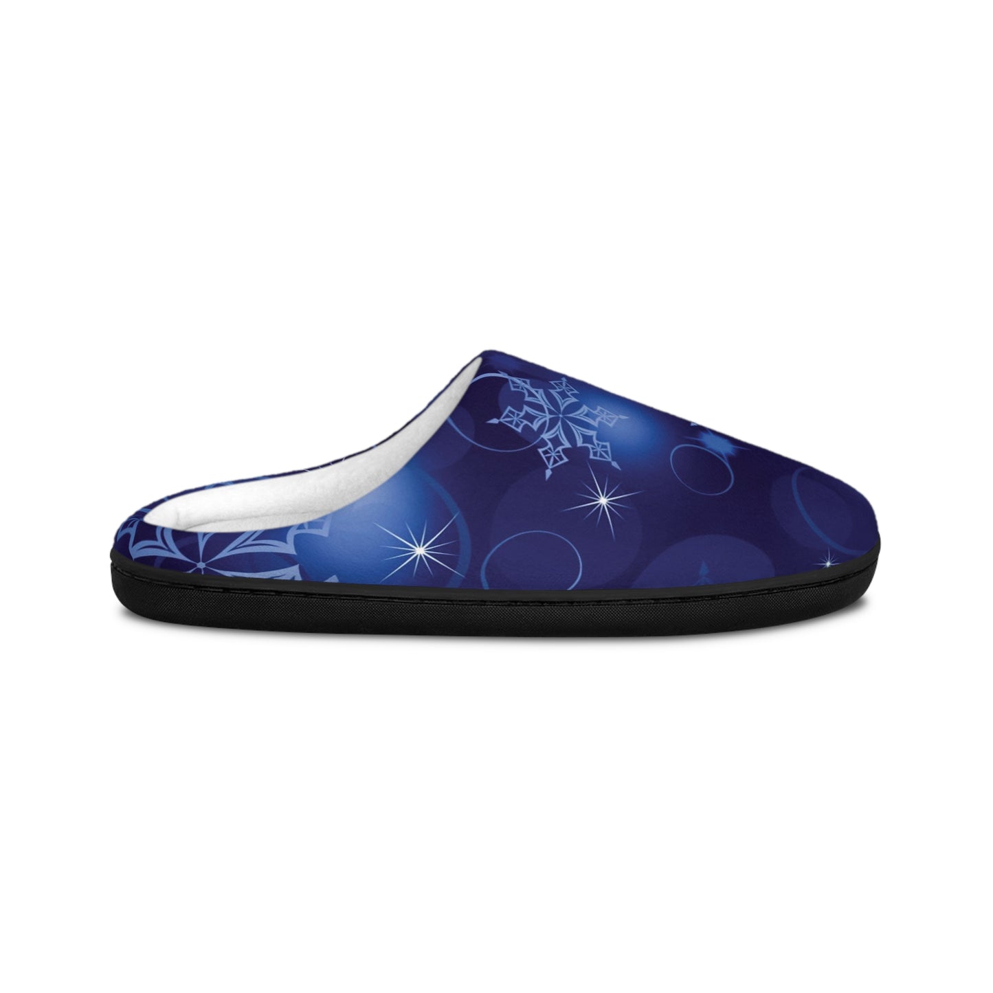 Men's Blue snowflake Print Indoor Slippers