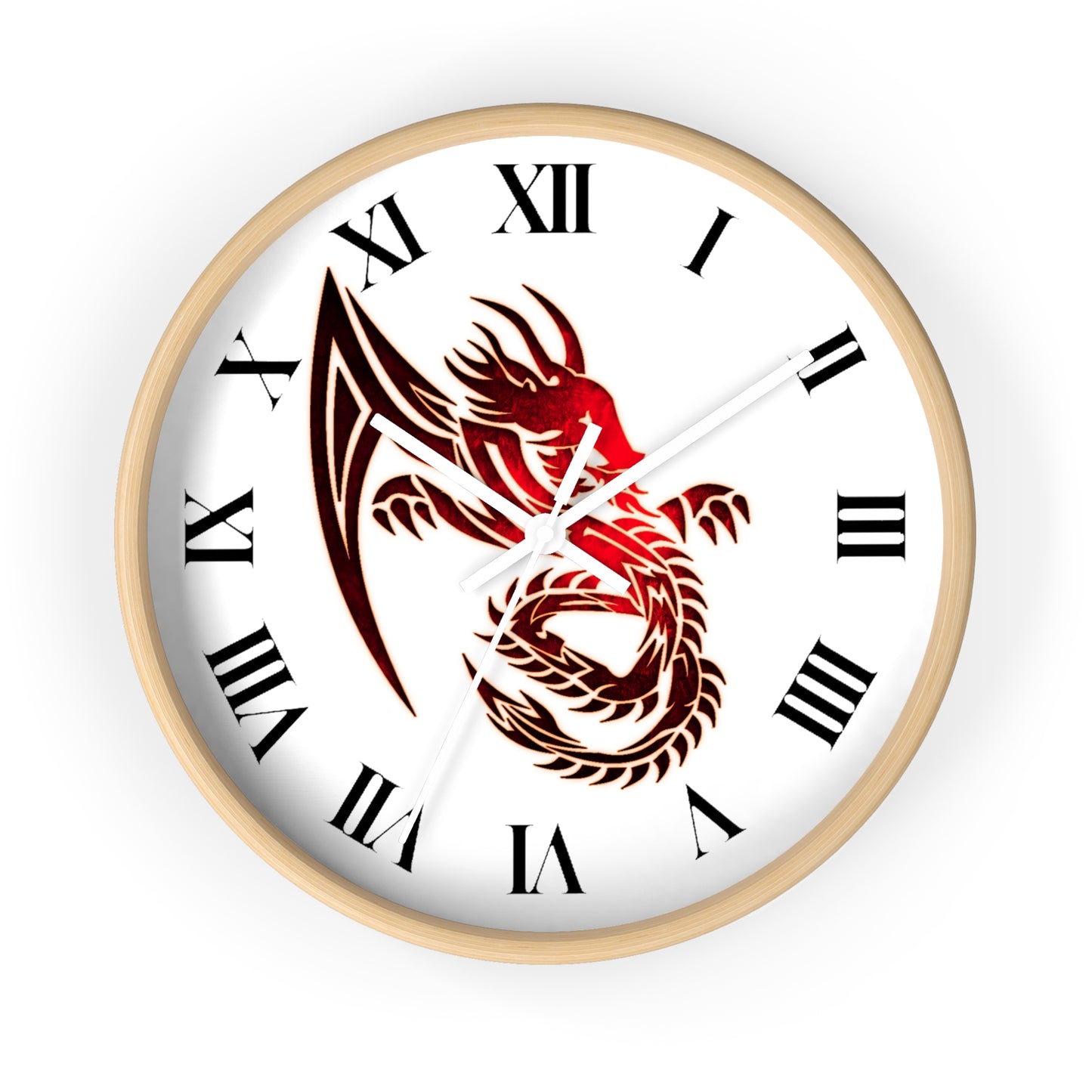 Red Chinese Dragon Wall Clock