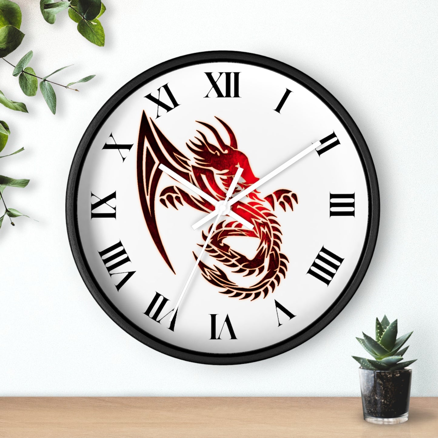 Red Chinese Dragon Wall Clock