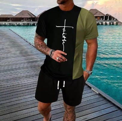 Casual Cool Suit Men's Short Sleeve Shorts Suit