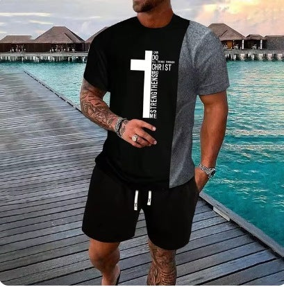 Casual Cool Suit Men's Short Sleeve Shorts Suit
