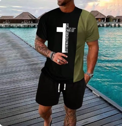 Casual Cool Suit Men's Short Sleeve Shorts Suit