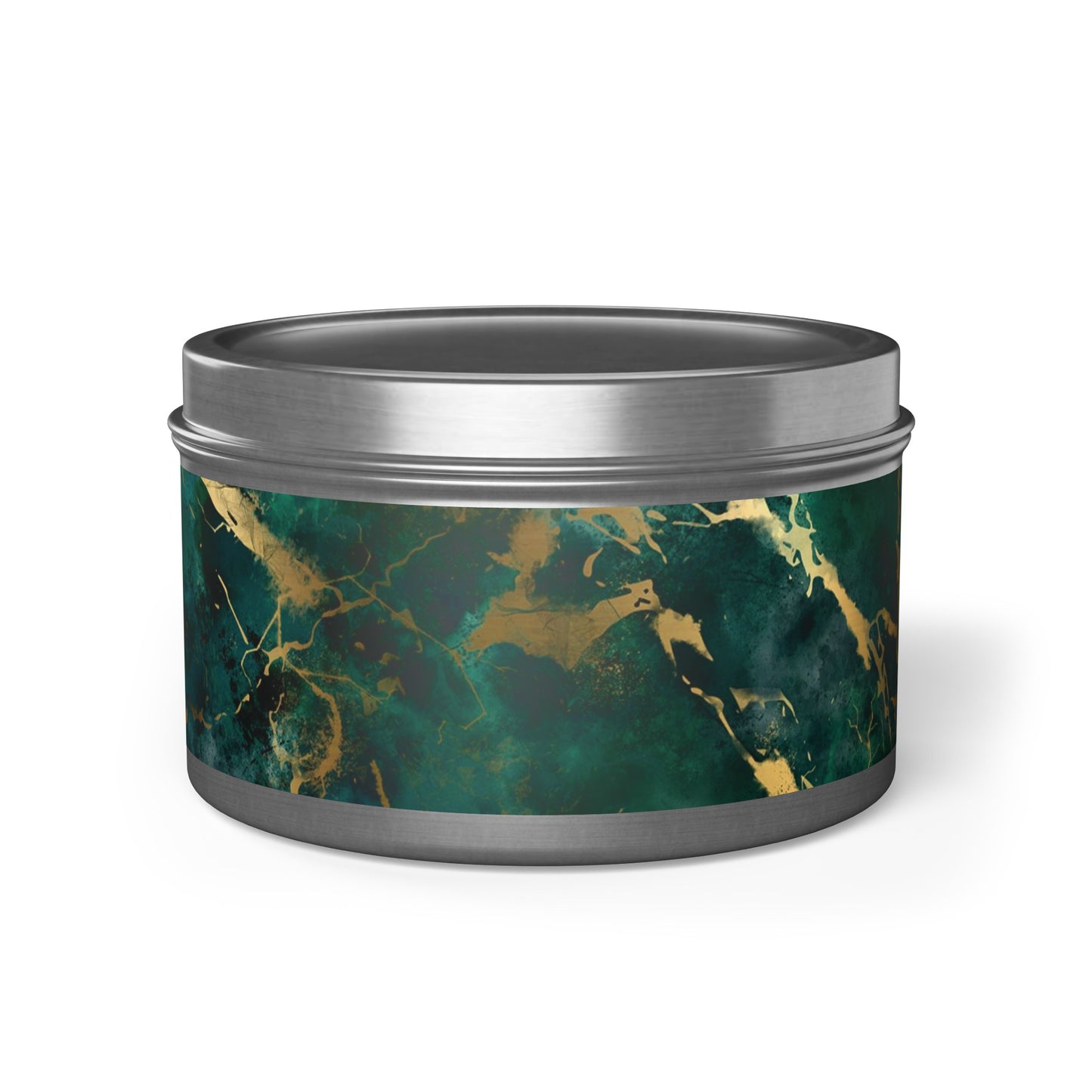 Green Marble Tin Candles