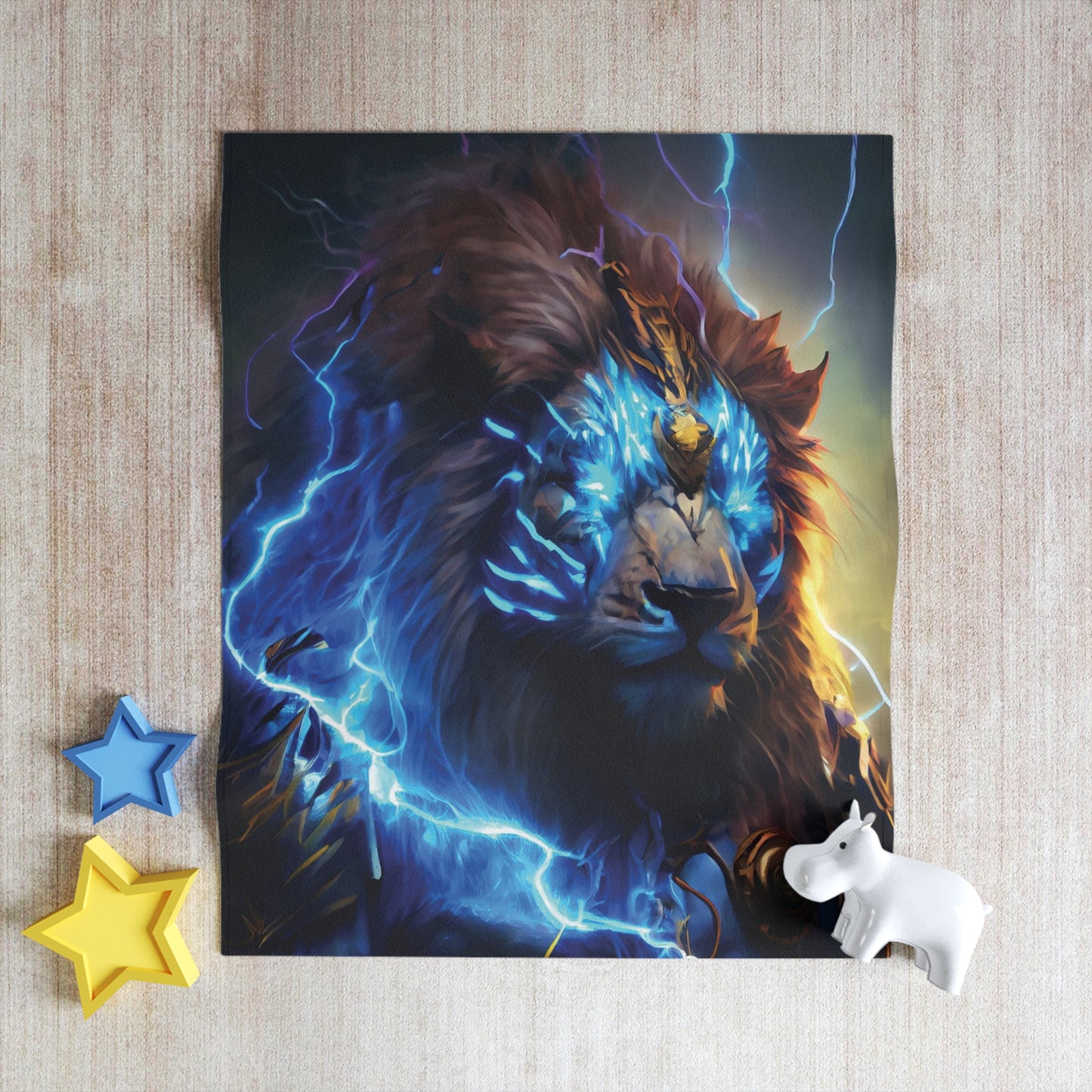 Electric lion Throw Blanket