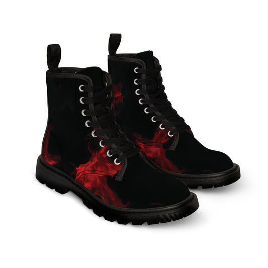 Men's Flame Print Canvas Boots