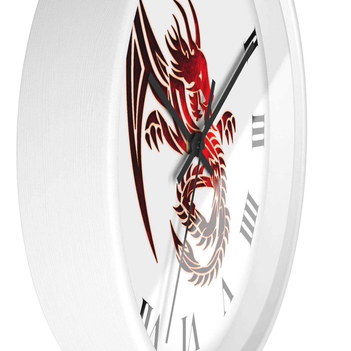 Red Chinese Dragon Wall Clock