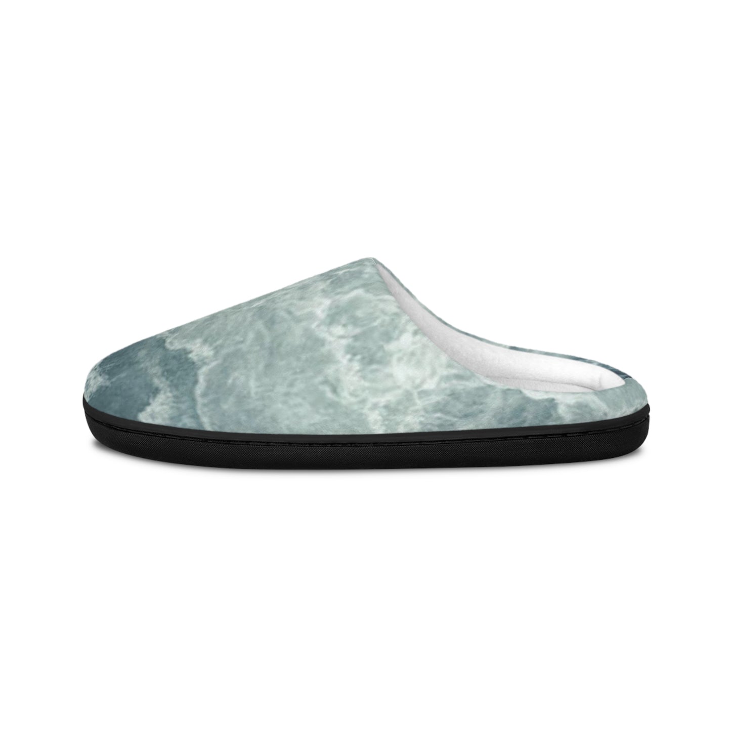 Men's Sea FoamMarble Print Indoor Slippers