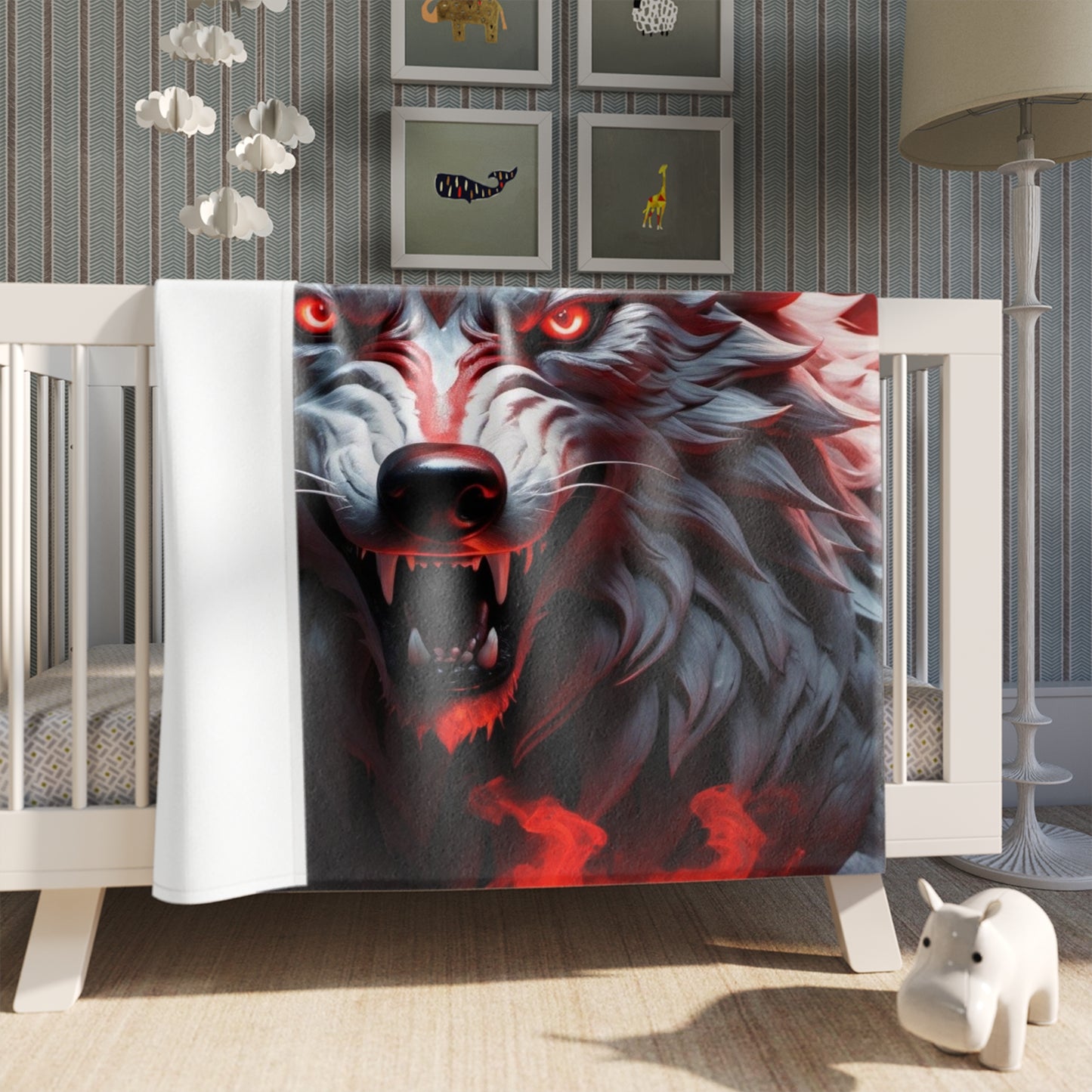 Tribal Wolf Throw Blanket