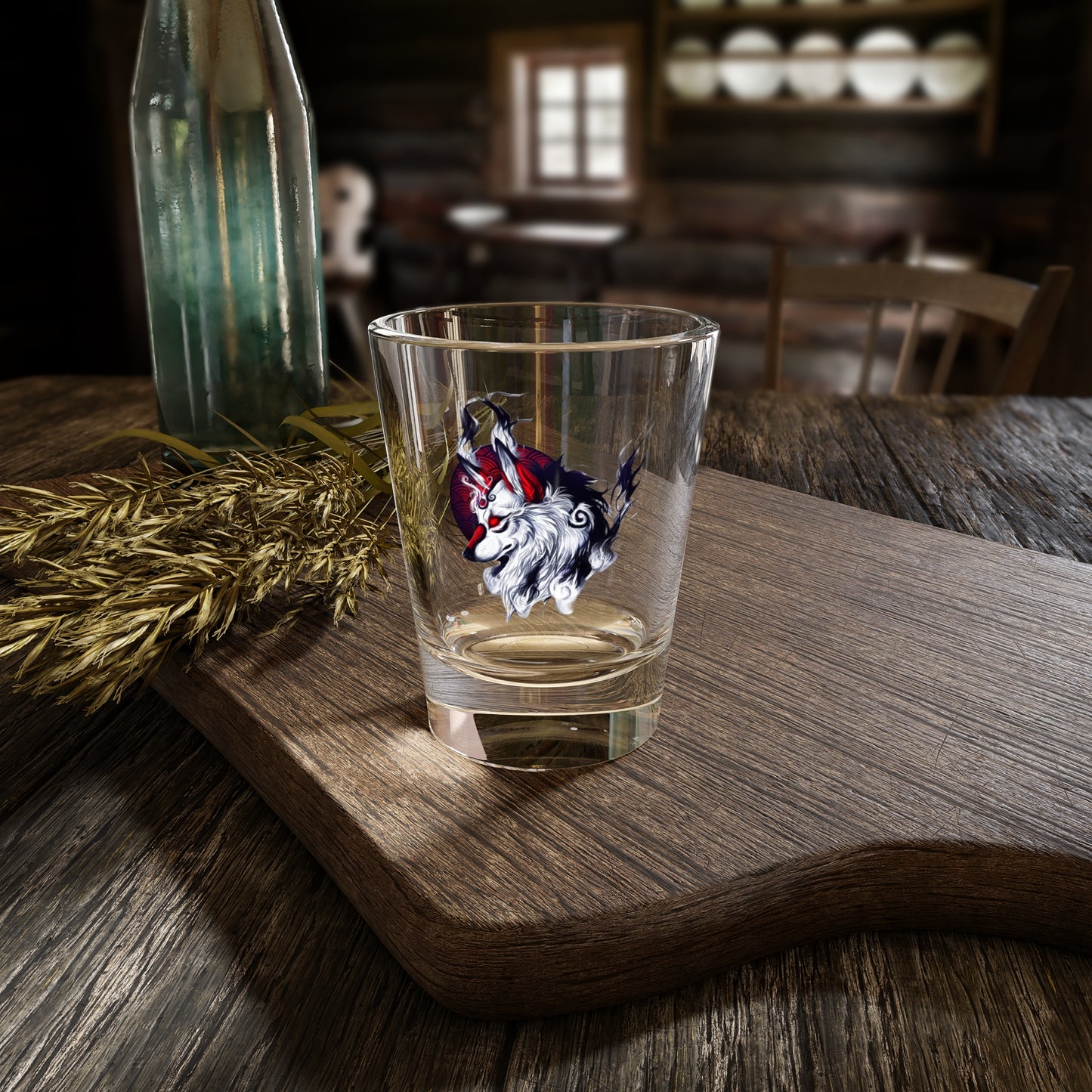 Tribal Wolf Shot Glass, 1.5oz