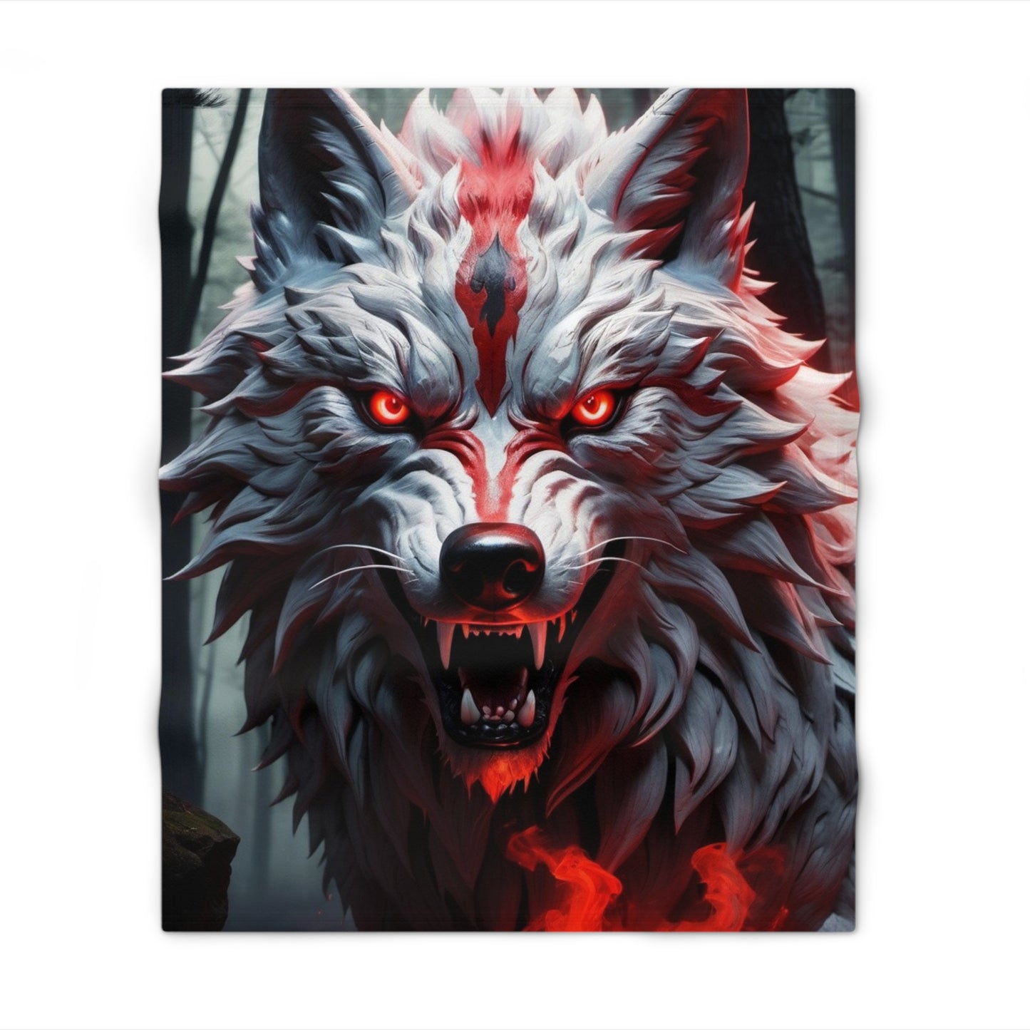 Tribal Wolf Throw Blanket