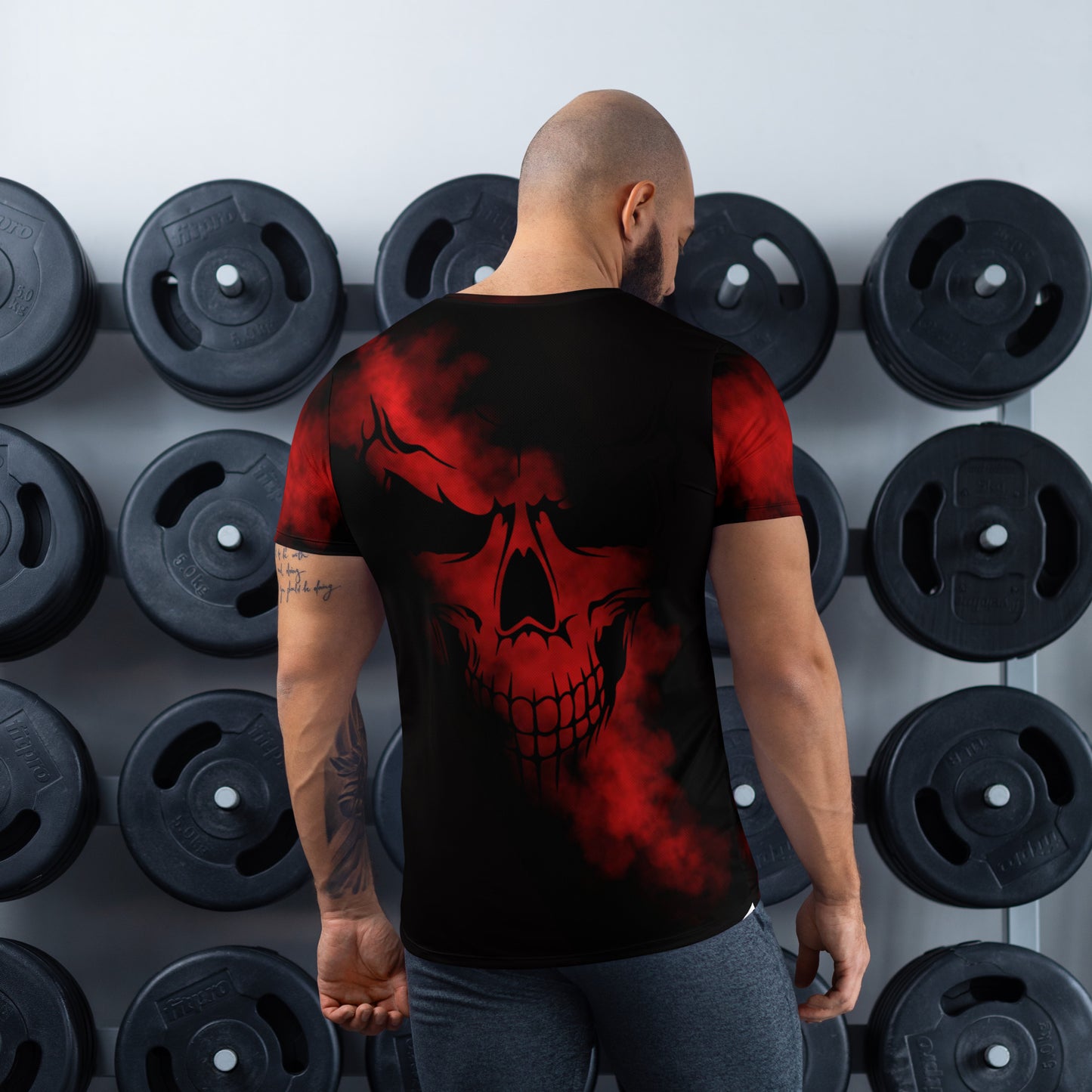 Skull Print Men's Athletic T-shirt