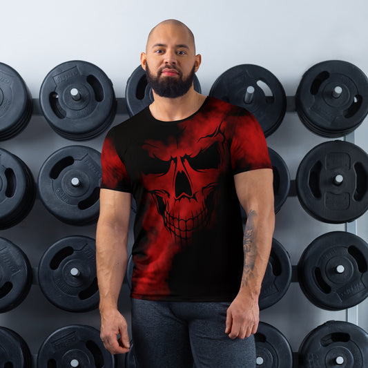 Skull Print Men's Athletic T-shirt