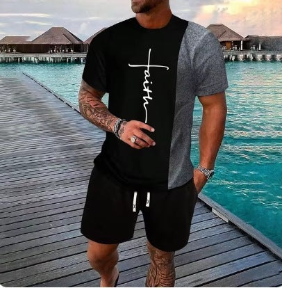 Casual Cool Suit Men's Short Sleeve Shorts Suit