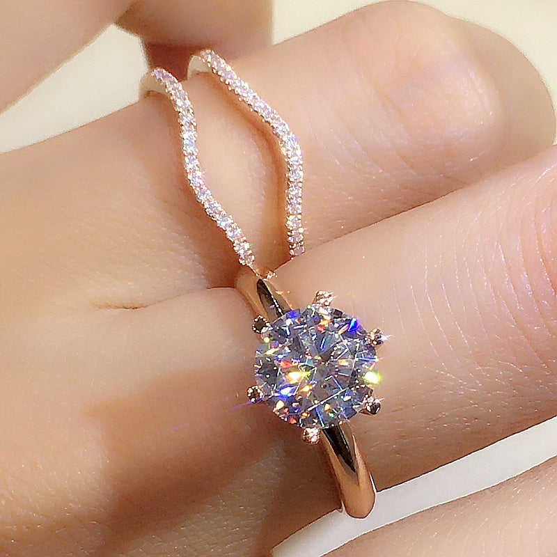 18K Gold Two-in-one Women's Matching Ring